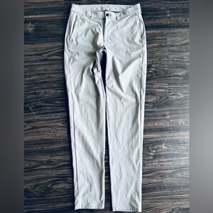 Men's Lululemon ABC Trouser Stretch Slim Classic Fit 5 Pocket Belgian Blue Sz 32